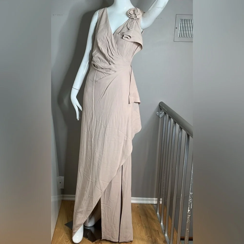 Valentino Sz 6 Silk Crepe Dusty Rose Sleeveless Long Gown - Picture 1 of 14